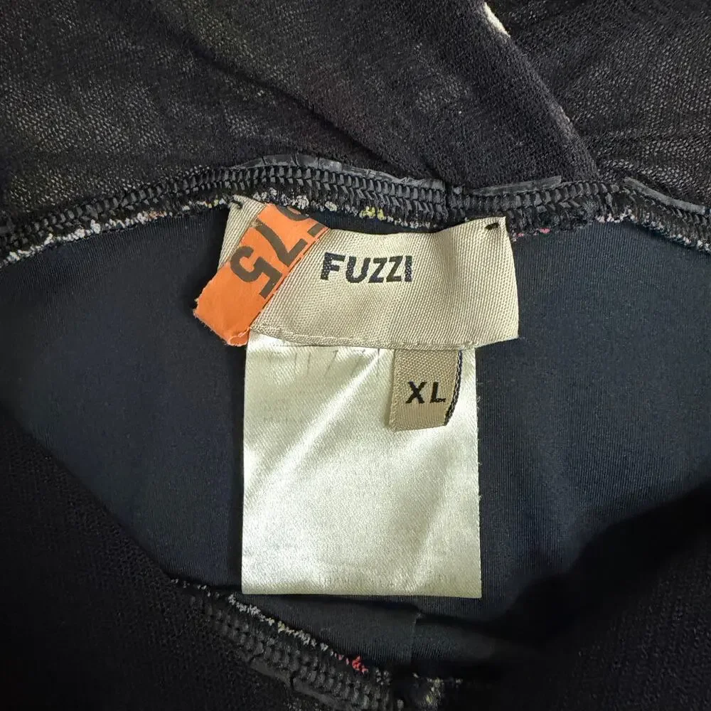 Fuzzi Black Grey Long Sleeve Floral Mesh Bodycon V neck Midi Dress Women's XL - Picture 5 of 9